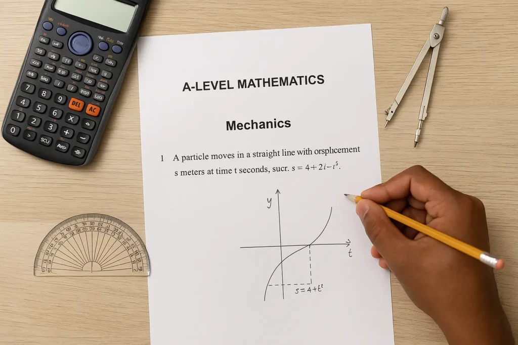 maths tools flatlay scientific calculator geometry